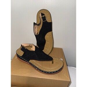 Black Strap Sandals Size 39